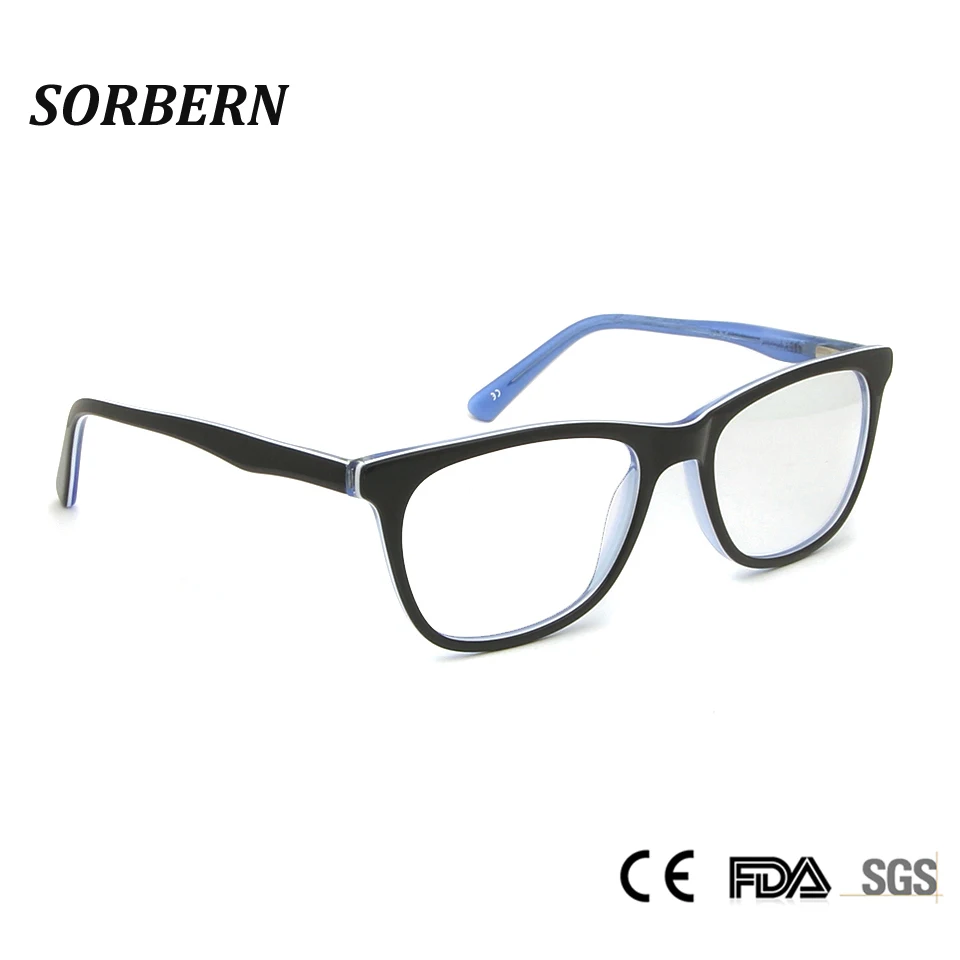 SORBERN прочные оправа для детских очков ацетатные квадратные очки в стиле Nerd