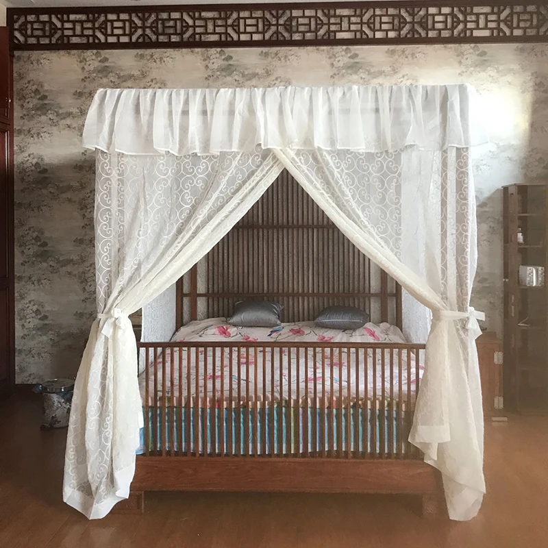 

2019 Cibinlik Europe Style Palace Embroidered Bed Canopy Netting Custom-made Curtain Valance Drapery Bedding Home Decoration