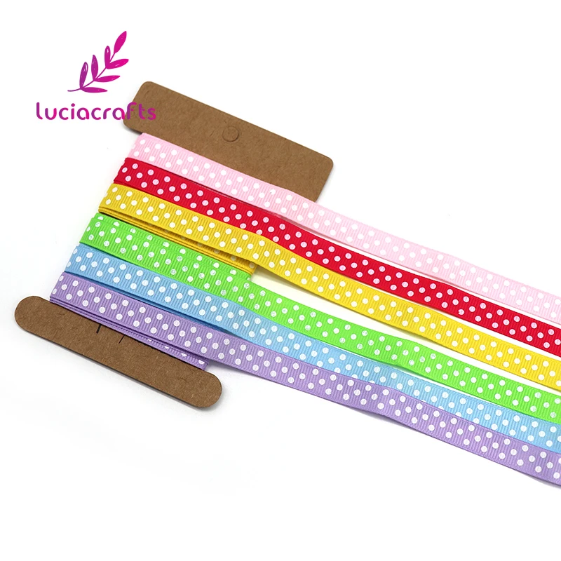 Lucia crafts 6 лет/карта 10 мм горошек корсажные ленты DIY бант для волос DIY отделка швейная лента упаковка подарки аксессуары CR0308