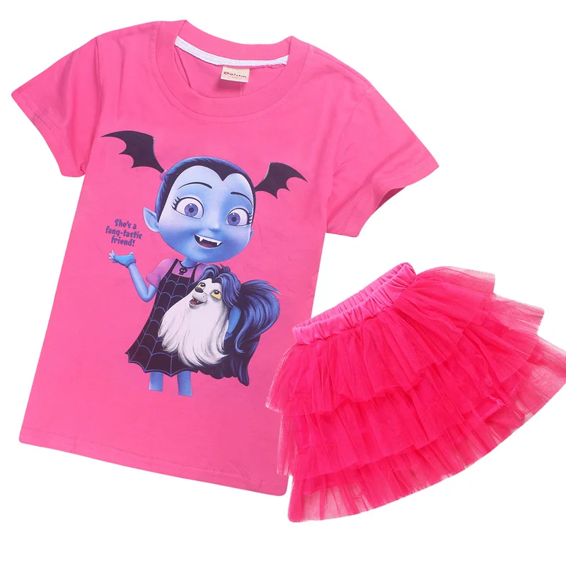 Комплекты одежды для девочек одежда маленьких 2018 летние топы рубашка + юбки