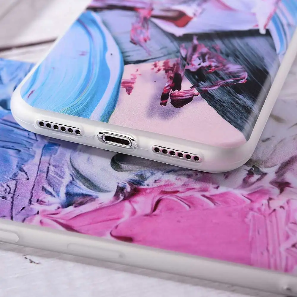 Boucho Cover Case for iphone XS MAX 6 6s 7 8 Plus Phone Cases Lovely Colorful Marble Granite Soft Silicone For XR X |