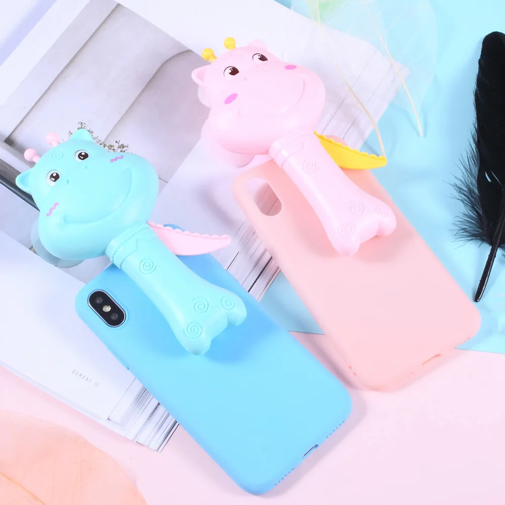 DULCII милые вентилятор телефон чехол для iPhone X 10 случаях 3D мультфильм олень Мягкие
