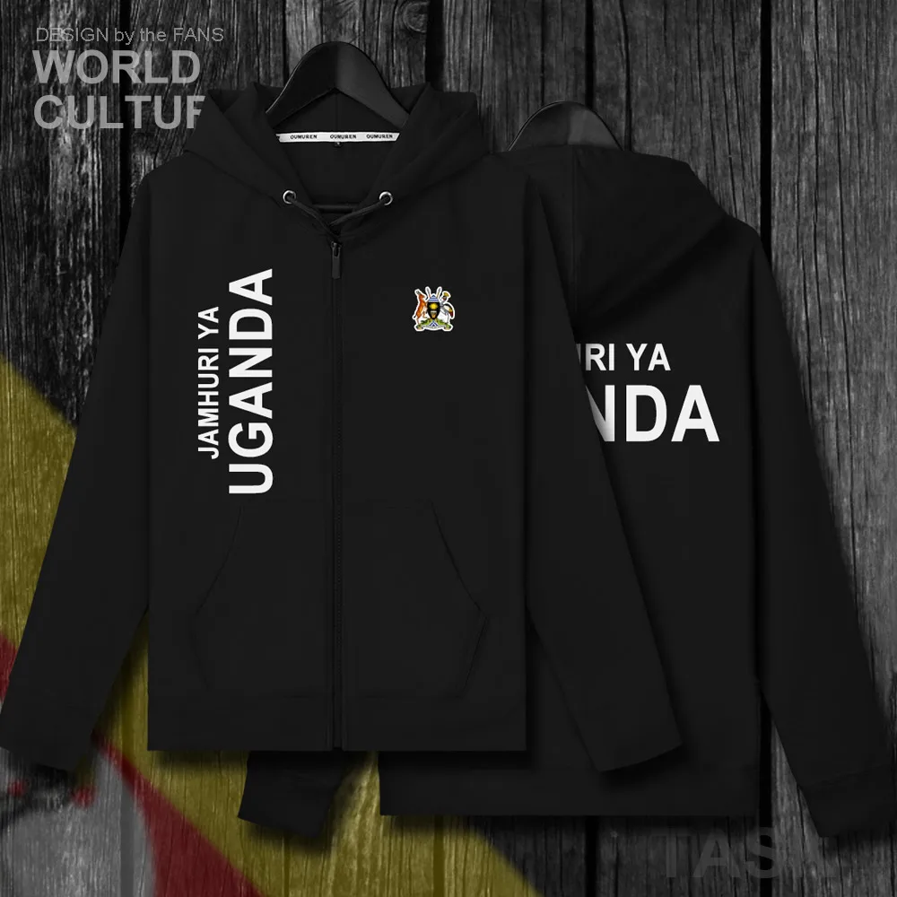 Ugandan UGA/мужские флисовые толстовки на молнии Зимние трикотажные мужские куртки и