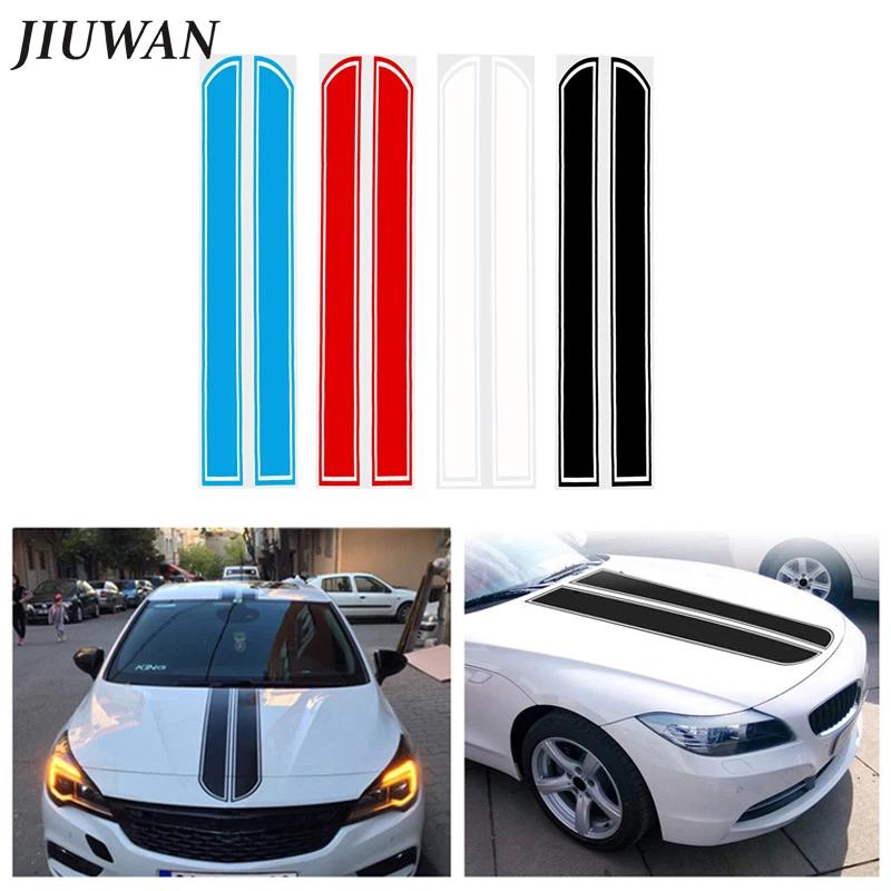JIUWAN 130*25 см 1 пара автомобиля Стайлинг двигателя наклейка капота набор авто