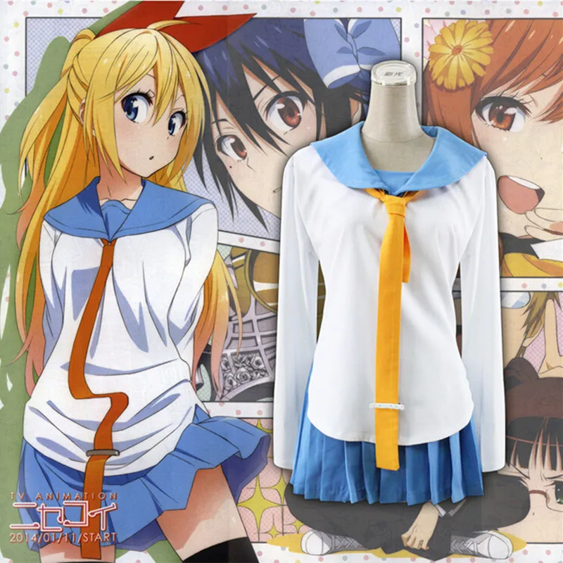 Аниме Nisekoi False Love Cosplay Kirisaki Chitoge/Onodera Kosaki женские костюмы Каваий платья униформы