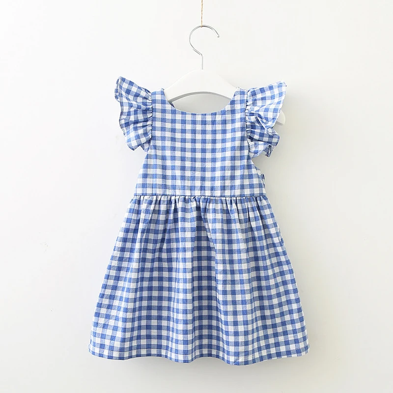 

Платья для маленьких девочек; сезон лето; коллекция 2020 года; хлопковое праздничное платье принцессы в клетку для маленьких девочек; детская ...