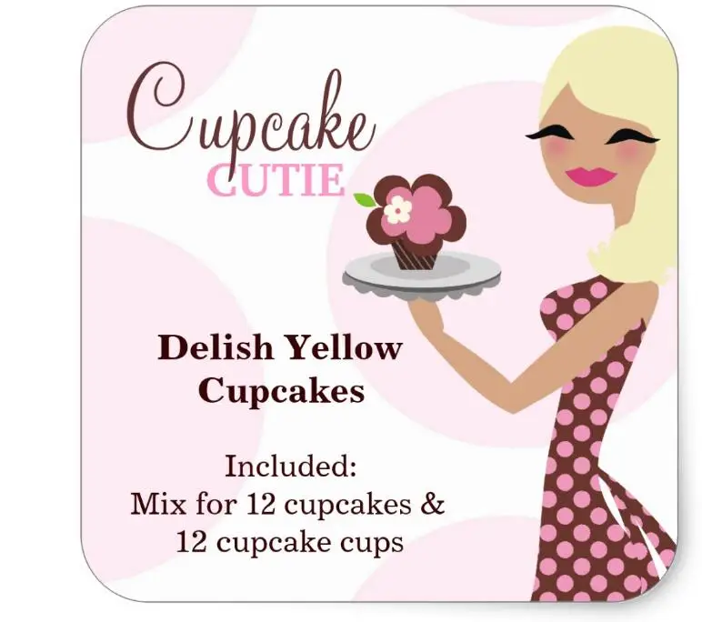 

1.5inch 311 Cupcake Cutie Light Blond Labael Square Sticker