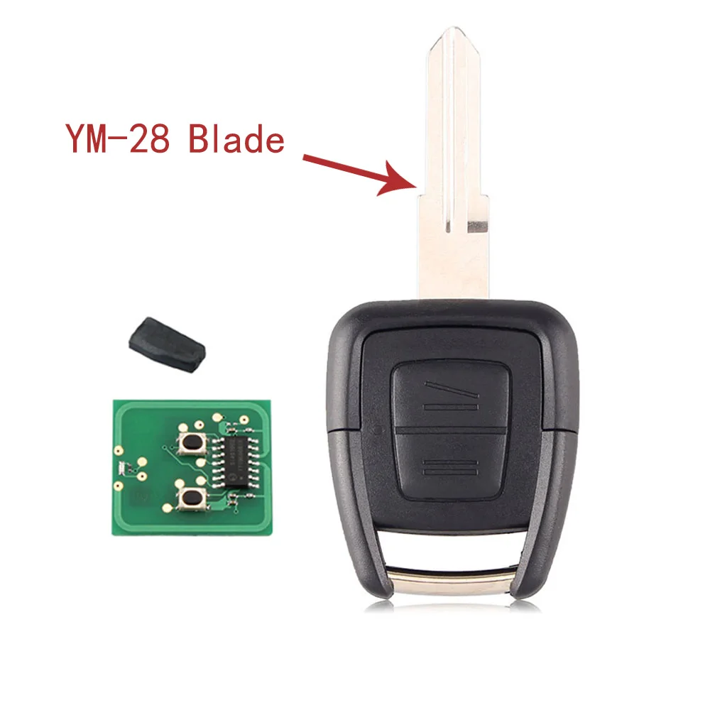 Dandkey 2 кнопки 433 МГц брелок дистанционный ключ для Opel Vauxhall Vectra Zafira OP1 24424723 с чипом ID40