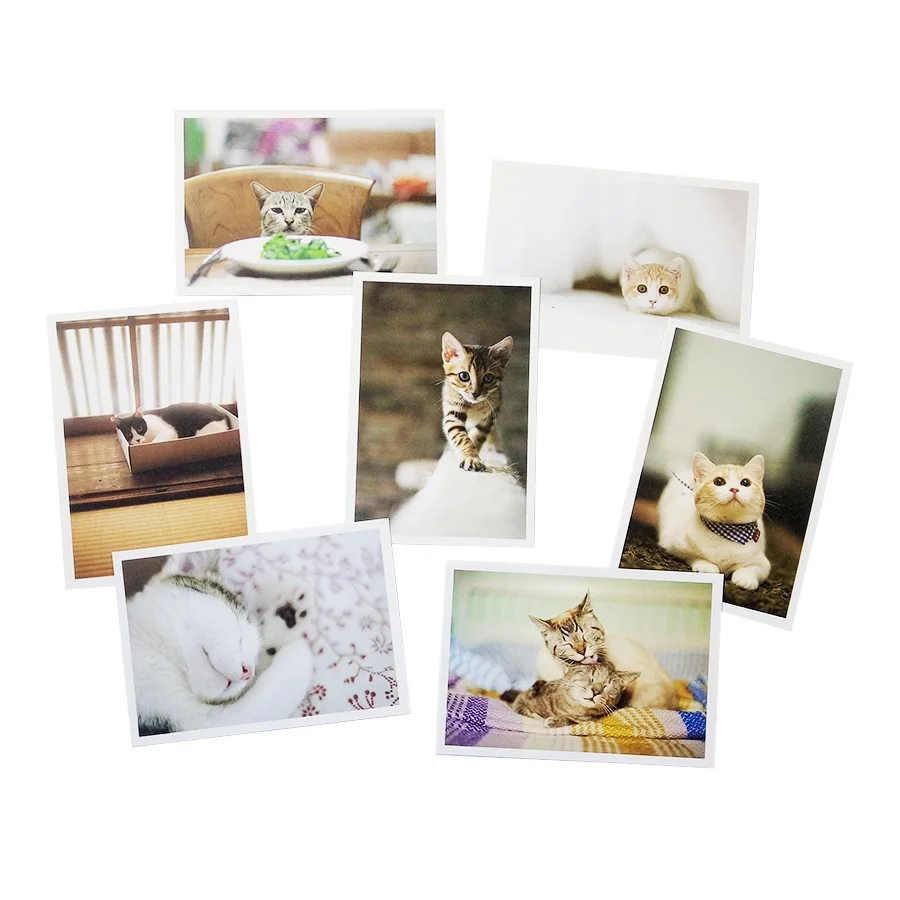 

28PCS/lot New cute cartoon cat series of postcards group greeting card gift cards Zakka office school retail