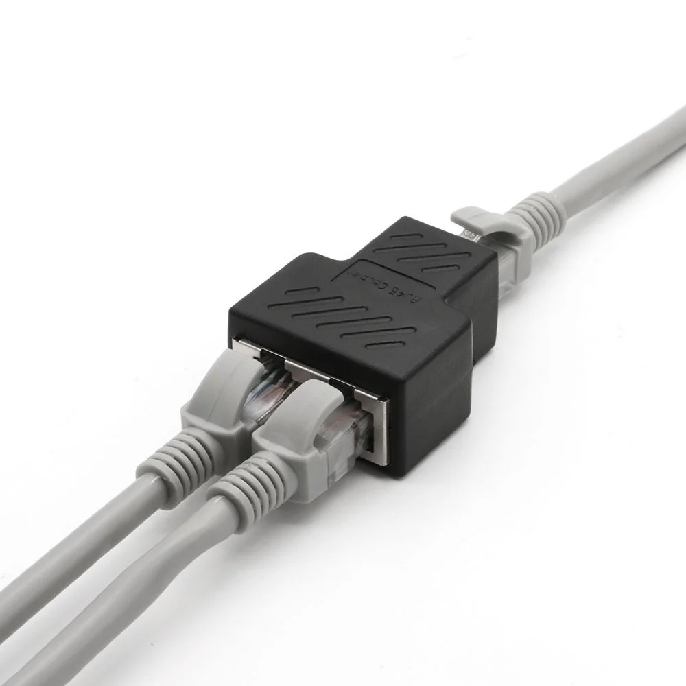 2 шт. RJ45 разветвитель разъема отклонения в размерах на 1-2 Порты и разъёмы