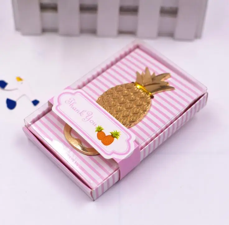 200 шт./лот Быстрая Доставка Свадебные сувениры подарок золотой ананас открывашка