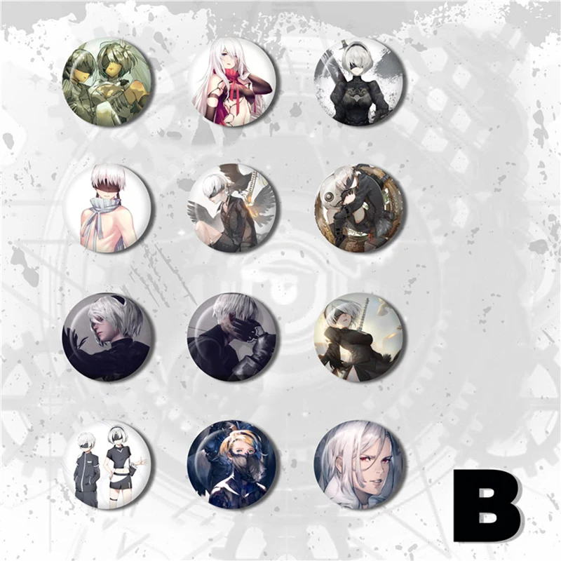 ZXFJXR игра 58 мм NieR:Automata2B смешной значок брошь Escudo de armas Broche круглые значки Stemma для