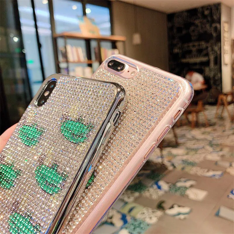Чехол с блестками из страз для iPhone XS MAX XR X 7 8 Plus 6 6s из мягкого силикона TPU Fashion Crystal dinosaur Protector Back Cover on.