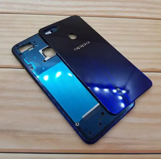 Темно-синий Для oppo a7x чехол с креплением на аккумуляторную и замена оправы рамки экрана для смартфона - Цвет: Темно-синий