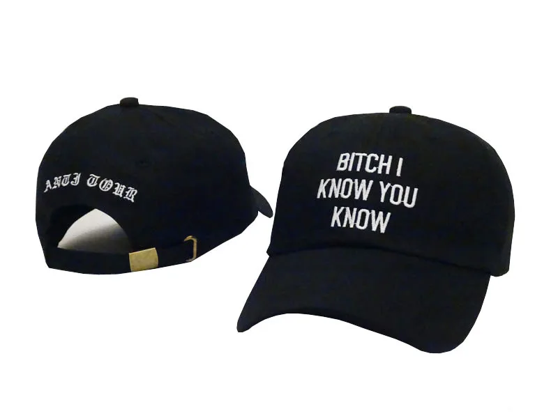 Рианна шляпы сука я знаю вы знаете с надписью Dad Hat Анти Тур Бейсбол Кепки хип хоп
