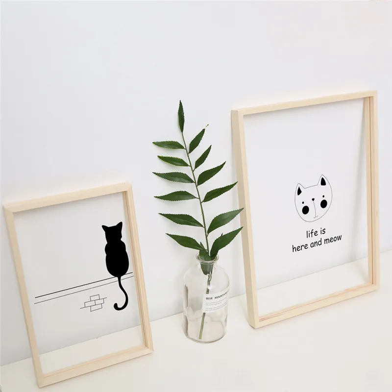 INS Wood Frame with Transparent Replaceable Core Painting Hanging for Living Room Wall Decorative Home Craft decoration | Дом и сад