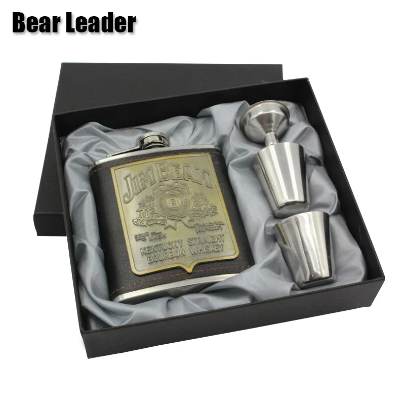 Bear Leader хип набор фляг портативный Нержавеющая сталь 7 унций фляжка красивый