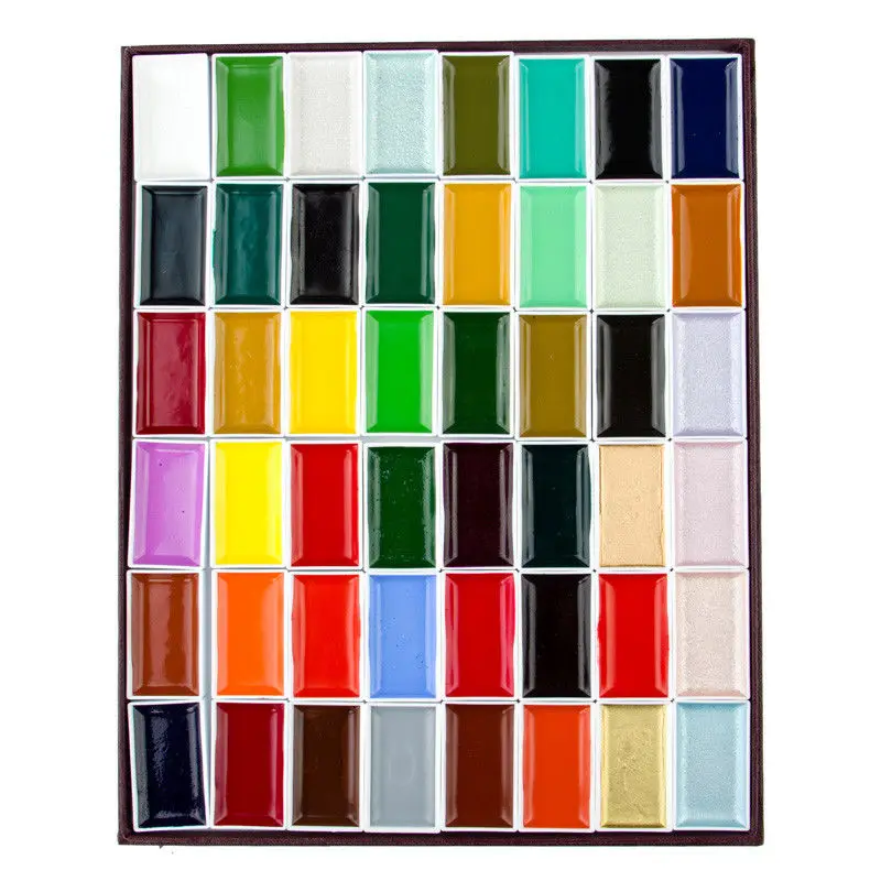 48 Colors KISSHO GANS 8/12/18/24/35/48/60/72 воды Цвет Sumi-e пигмент набор - Цвет: 48 Colors