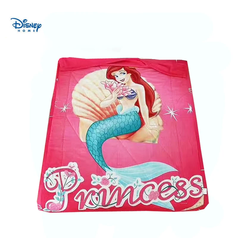 

disney mermaid beddings twin size for baby girl cotton single bed cover stitching bedspread 3d linen children thin comforter kid