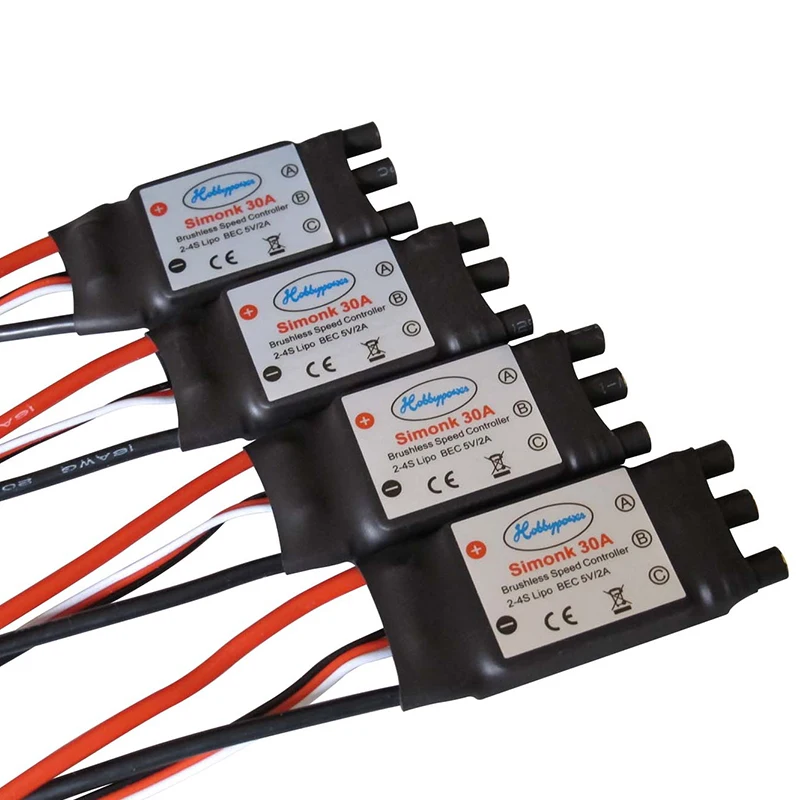 4 шт. бесщеточный контроллер скорости Hobbypower SimonK 30A ESC BEC 5V 2A для квадрокоптера F450 X525