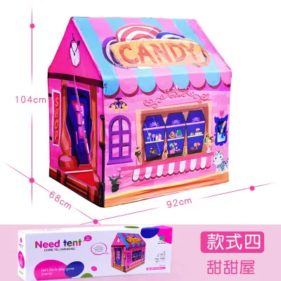 Pink 4 цвета детская игра палатки детские складные игровой домик портативная наружная крытая игрушка палатка Замок принцессы дропшиппинг 043 - Цвет: Pink