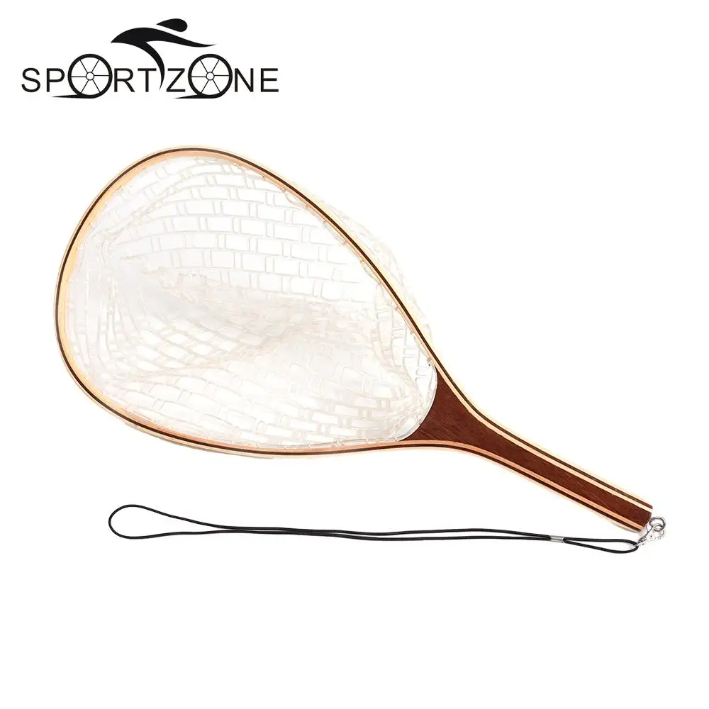 Fly Fishing Net Сетки Деревянной Ручкой Нейлон/Резина Посадки чистая Поймать и Отпустить Держатель Корзина Песка Комбо Комплект Форель FishingTools