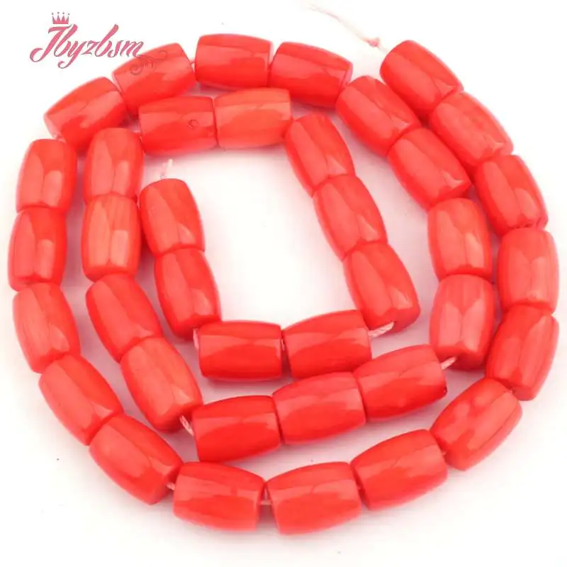 8x10 7x10mm Smooth Column Orange Coral Beads Natural Stone For DIY Necklace Bracelets Jewelry Making 15&quot Free Shipping | Украшения и