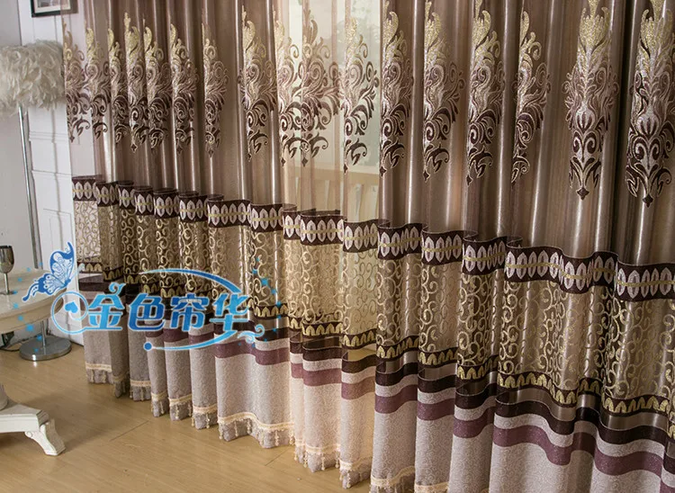 New arrival window screen curtain finished product luxury for living room embroidered tulle +blackout | Дом и сад