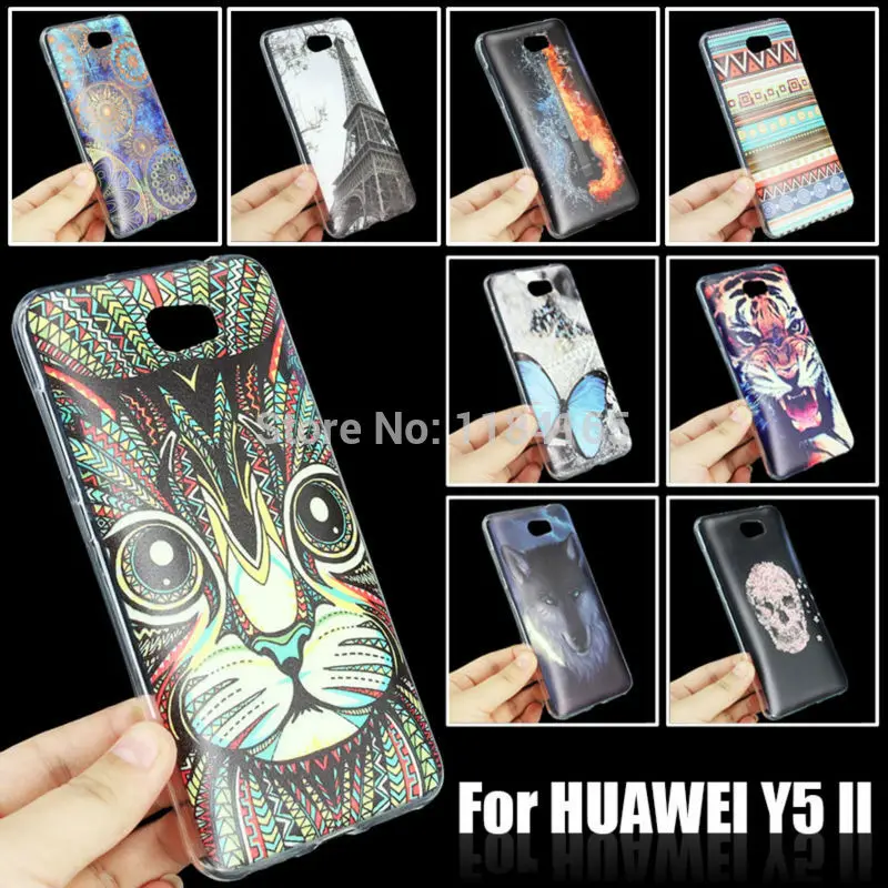 Чехол для Honor 5A цветной мягкий гелевый из ТПУ с рисунком HUAWEI Y5 II / 2 Y5II 5 дюймов