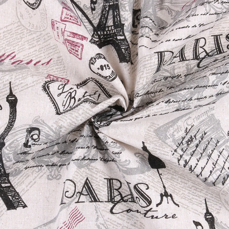 Nanchuang Tower Print Cotton Linen Fabric For DIY Sewing Sofa Curtain Bag Cushion Furniture Cover Quilting Material 100cmx150cm | Дом и сад