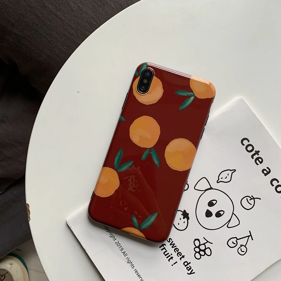 Ретро оранжевые чехлы для телефонов iphone 8 Plus 7 6 6S силиконовый чехол XS Max X XR