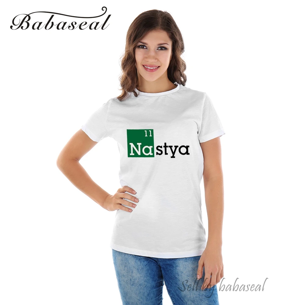 Babaseal брендовая футболка женские корейские топы Nastya забавная с надписью Tumblr