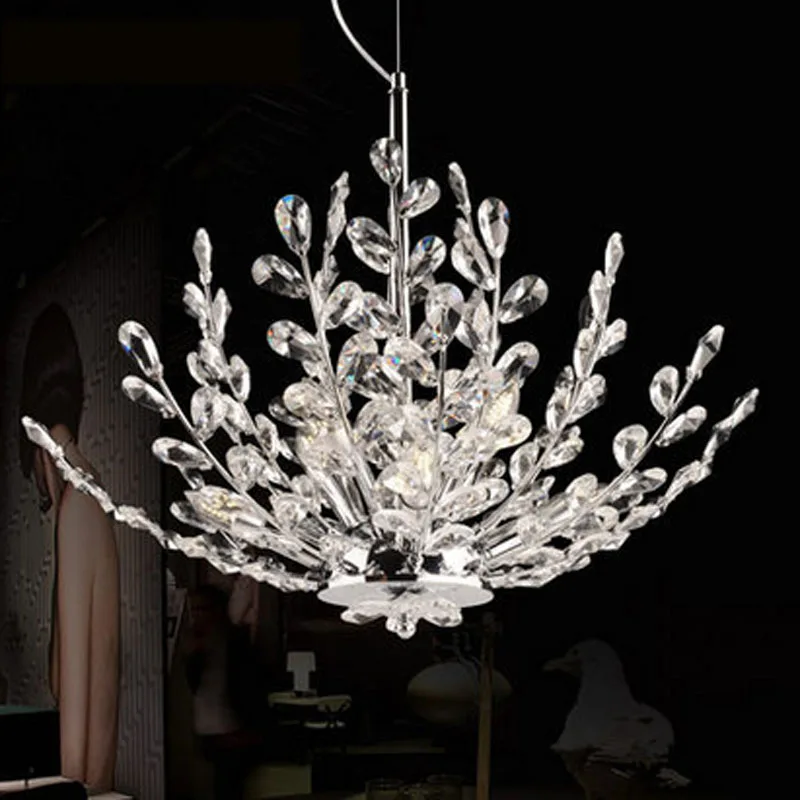 Modern Crystal LED Chandelier European Luxury Living Room Pendant Lamp Creative Tree Dining E14 Indoor Lights | Лампы и освещение