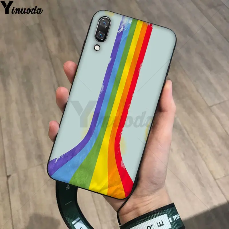 Yinuoda гей лесбиянок ЛГБТ Радуга Прайд черный чехол для телефона Huawei P20Lite P10 Plus Mate10Lite