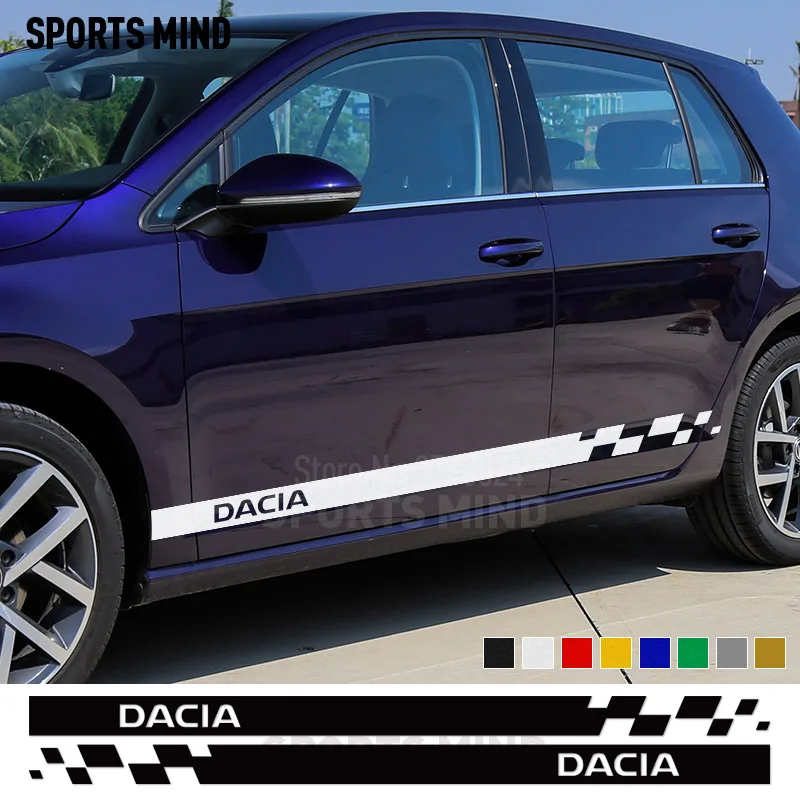 1 пара винил боковой двери в полоску наклейки для автомобиля Dacia Duster Logan Sandero и