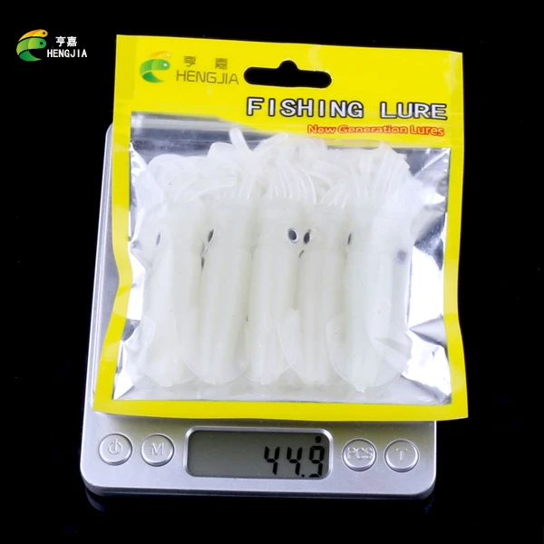 HENGJIA 10Pcs 10CM 8g Soft Fishing Lures Octopus Squid Luminous Noctilucence Bait Glow in the Dark | Спорт и развлечения
