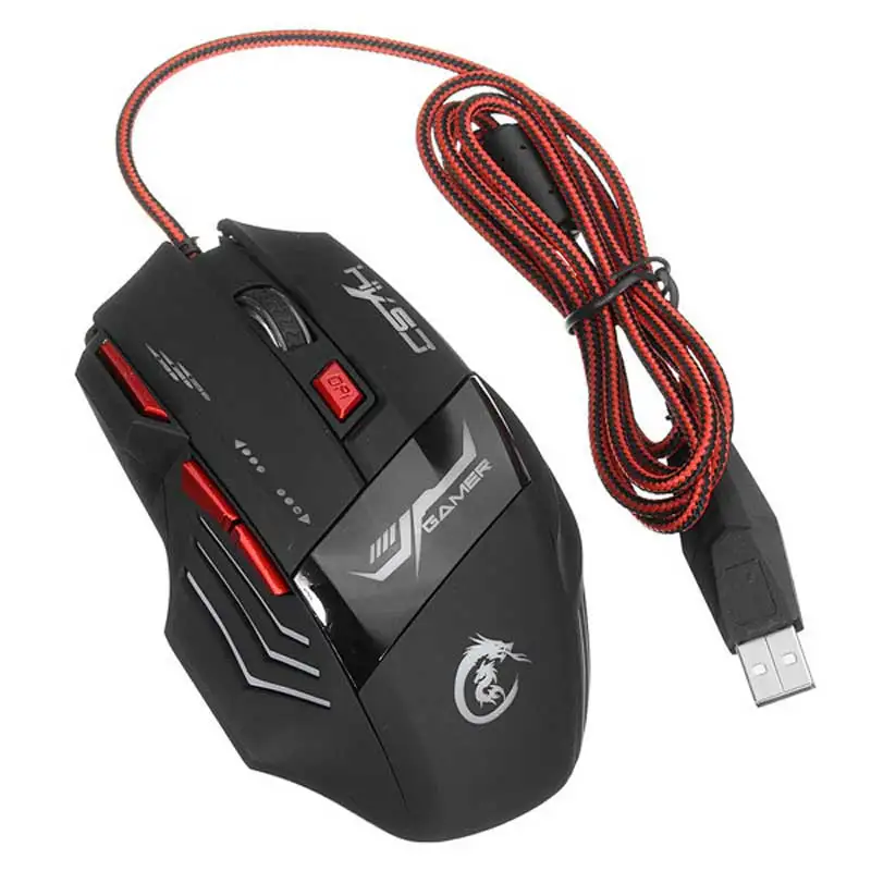 Проводная оптическая игровая мышь H100 Dragon 7D с регулируемой яркой подсветкой до