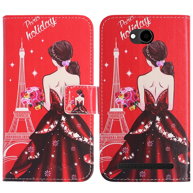 TienJueShi Fashion Flip Book Design Protect Leather Cover Shell Wallet Etui Skin Case For Konrow easy one 4 inch | Мобильные