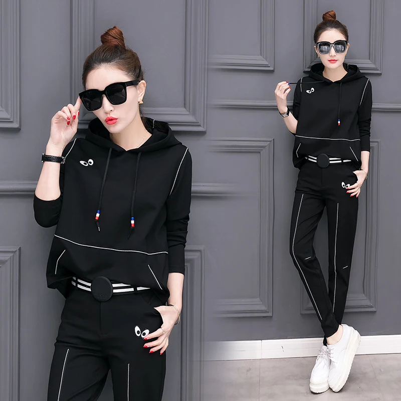 Спортивные костюмы для женщин комплекты из 2 предметов одежда с капюшоном