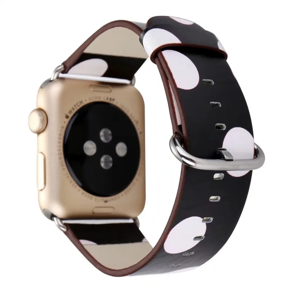 DAHASE Skull PU Leather Strap for Apple Watch Band Series 1/2/3 38mm 42mm Stars Cat Dots Watchbands iWatch Accessories | Наручные часы