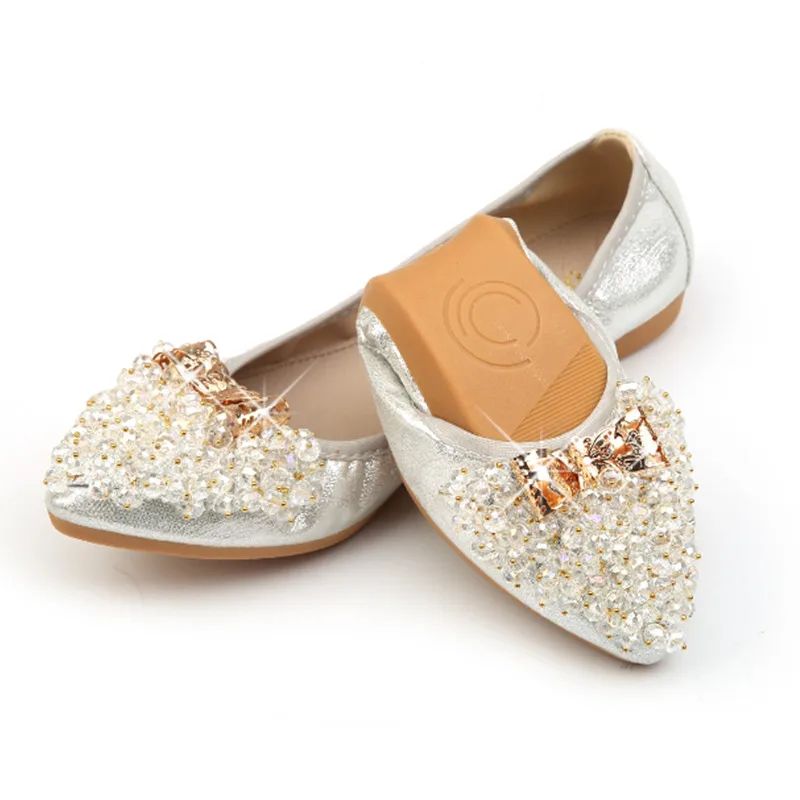 COSMAGIC 2019 новые весенние женские балетки с кристаллами ручной работы бантом Стразы