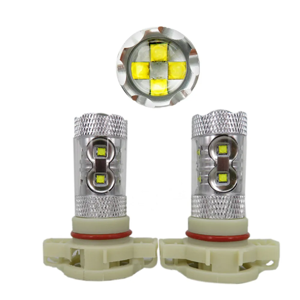 WLJH 2x White Car LED Lights EU H16 5202 PS24W 60W Chip Lens DRL Driving Fog Lamp Bulb Light 1000lm 10V - 30V | Автомобили и