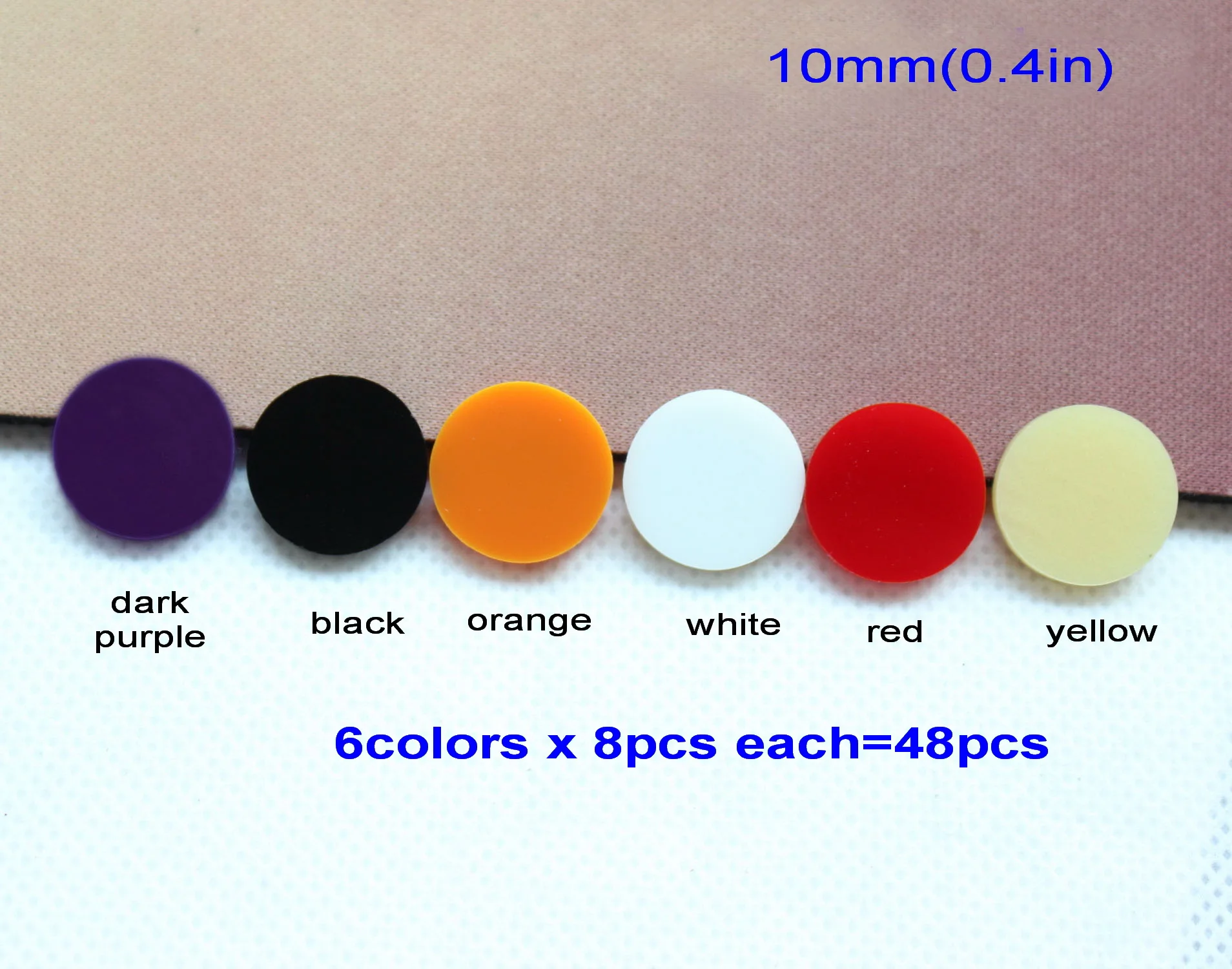 0.4in (10mm)-48pcs 10 мм/12 мм/16 мм круглые серьги-гвоздики акриловые(без стержня) Разные Цвета Черный Белый Оранжевый Красный Желтый Фиолетовый лазерная резка-AC1046L - Окраска металла: 0.4in (10mm)-48pcs