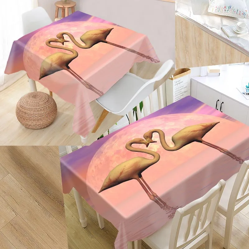 Flamingos Table Cover Printing Waterproof Tablecloth More Size Tablecloths Kitchen Wedding Hotel Decoration | Дом и сад