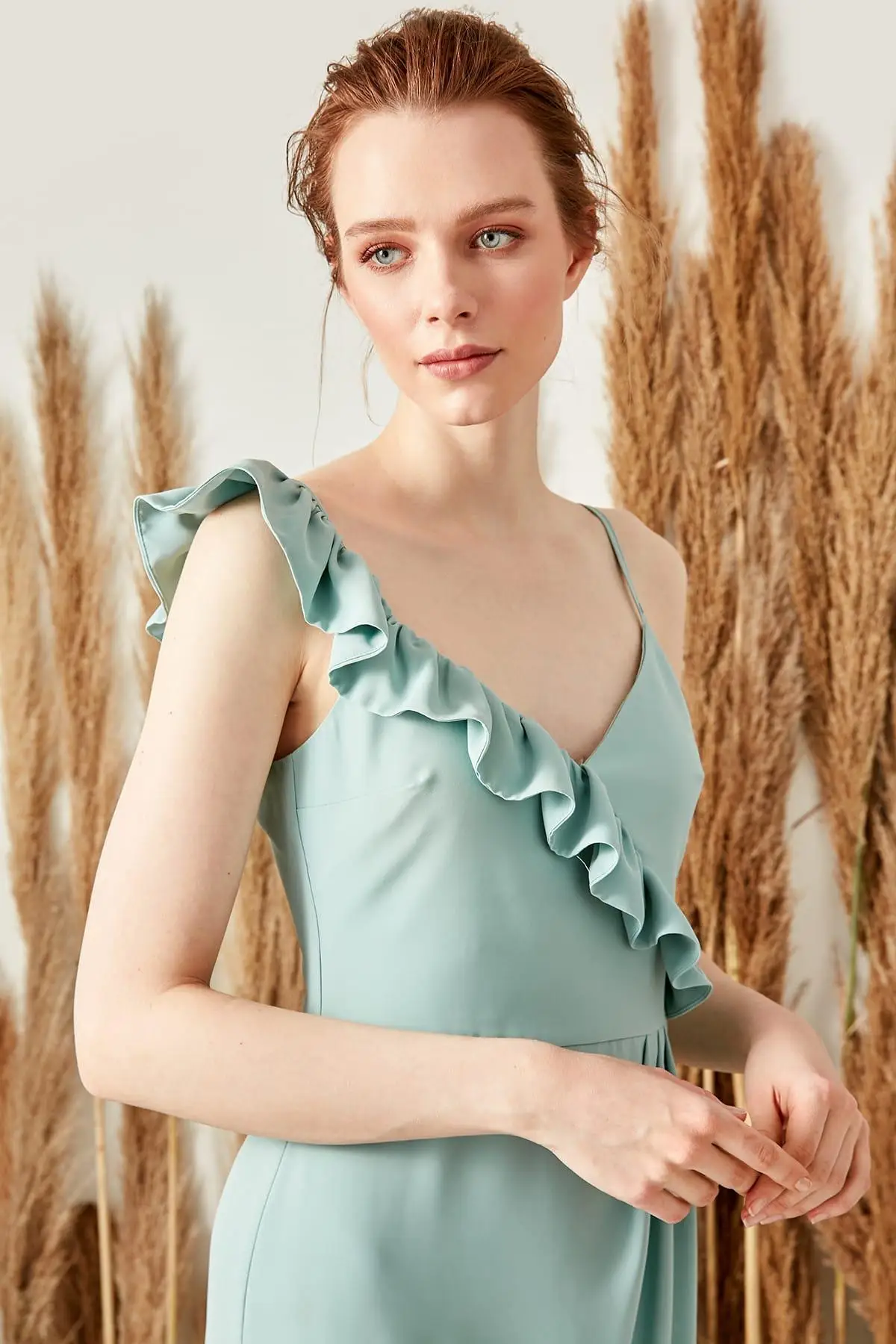 Trendyol Мятное платье с маховиком TPRSS19BB0107 | Женская одежда