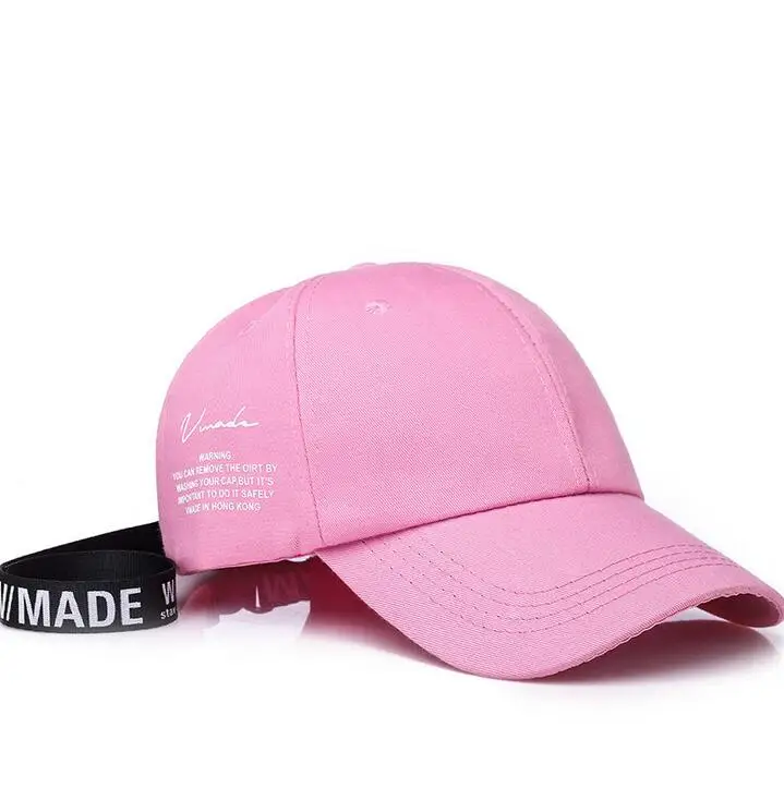 2019 Women Baseball Cap Korea Star Yellow Black Curved Dad Hats Men Lover Letter Print Hip Hop Snapback Caps Long Strap | Аксессуары для
