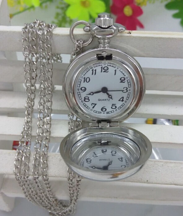 Новый Стиль Серебро Тима Бертона Труп невесты карманные часы ожерелье кулон