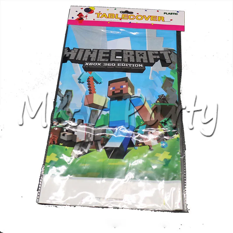 Minecraft тема вечерние одноразовые полиэтиленовая скатерть день рождения детский