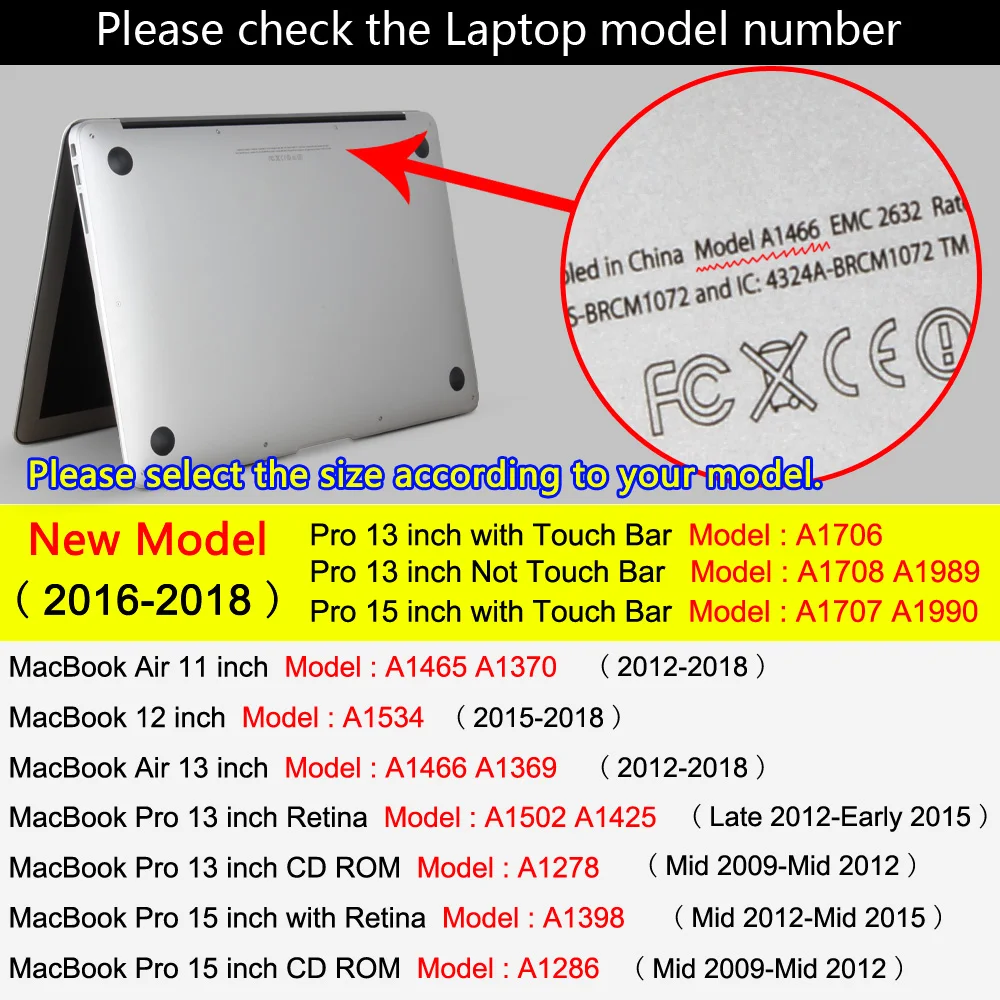 Кристально чистый жесткий чехол для MacBook Pro Air 11 12 13 15 дюймов (модель: A1278 версия