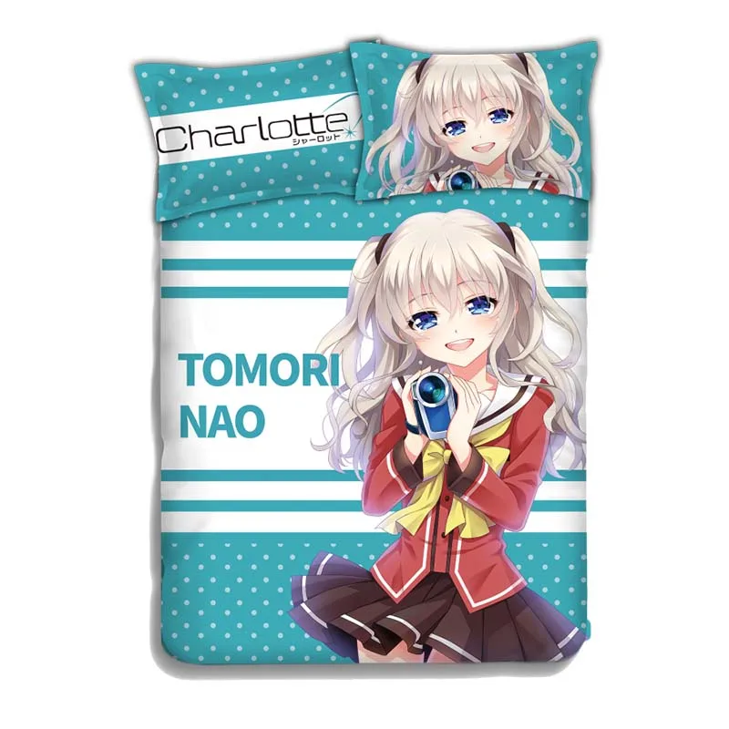 Японское аниме Шарлотта Tomori Nao 4 шт. постельное белье простыни набор